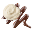bavarian creme icon - dollop of cream with swirl of chocolate icing